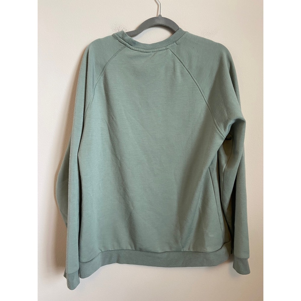 Woolx Bailey Merino Wool Crewneck Sweatshirt Mint Sage Green Womens Medium - Picture 5 of 5